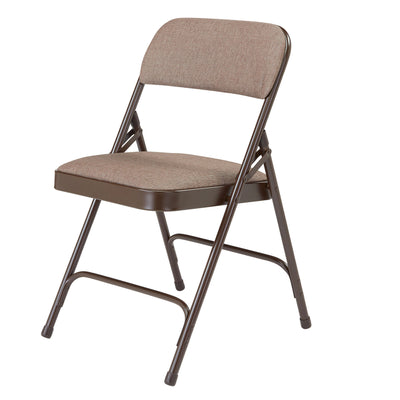 NPS 2200 Series 2" Cushion Fabric Upholstered Folding Chair, Walnut,4 Pack(Used)
