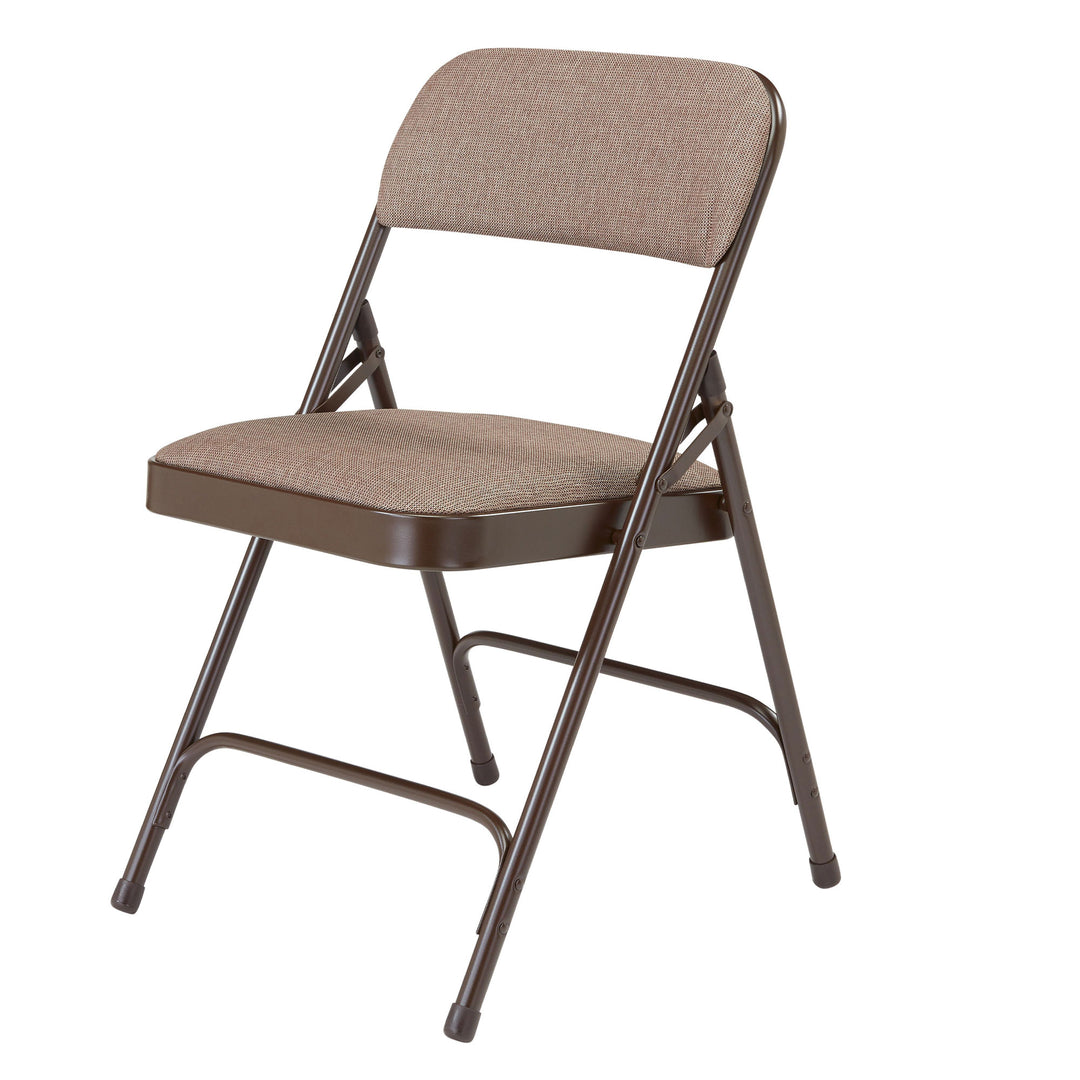 NPS 2200 Series 2" Cushion Fabric Upholstered Folding Chair, Walnut,4 Pack(Used) - VMInnovations