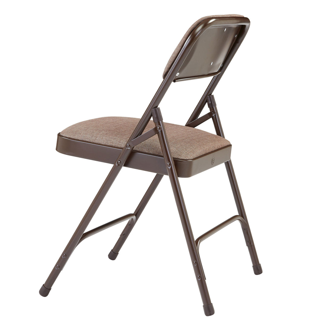 NPS 2200 Series 2" Cushion Fabric Upholstered Folding Chair, Walnut,4 Pack(Used)