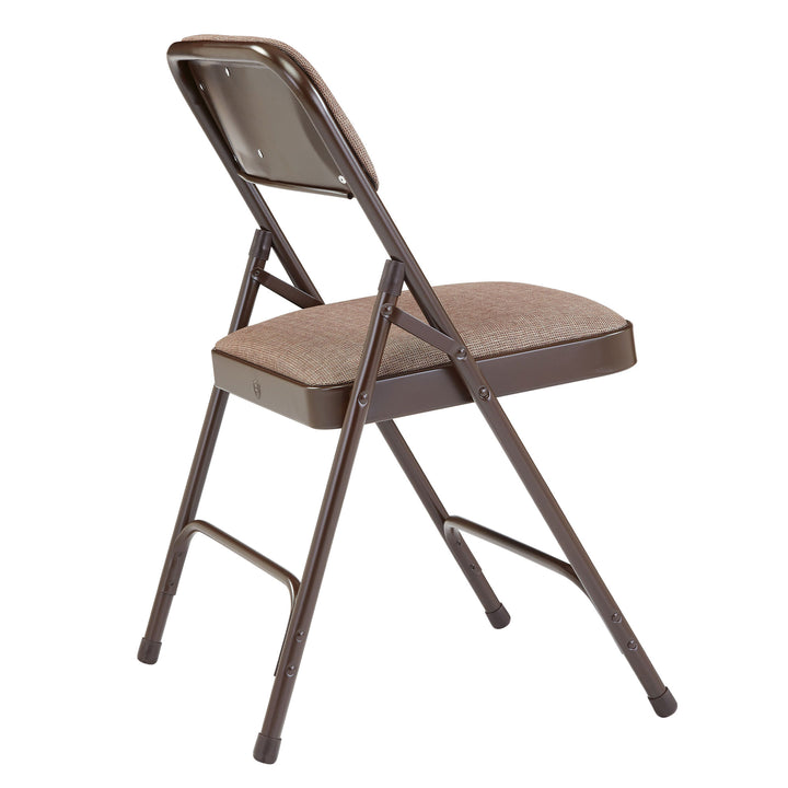 NPS 2200 Series 2" Cushion Fabric Upholstered Folding Chair, Walnut,4 Pack(Used) - VMInnovations