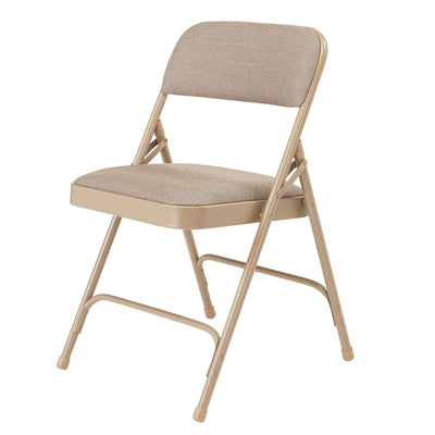NPS 2" Cushion Upholstered Folding Chair, Café Beige, 4 Pack (Open Box) - VMInnovations