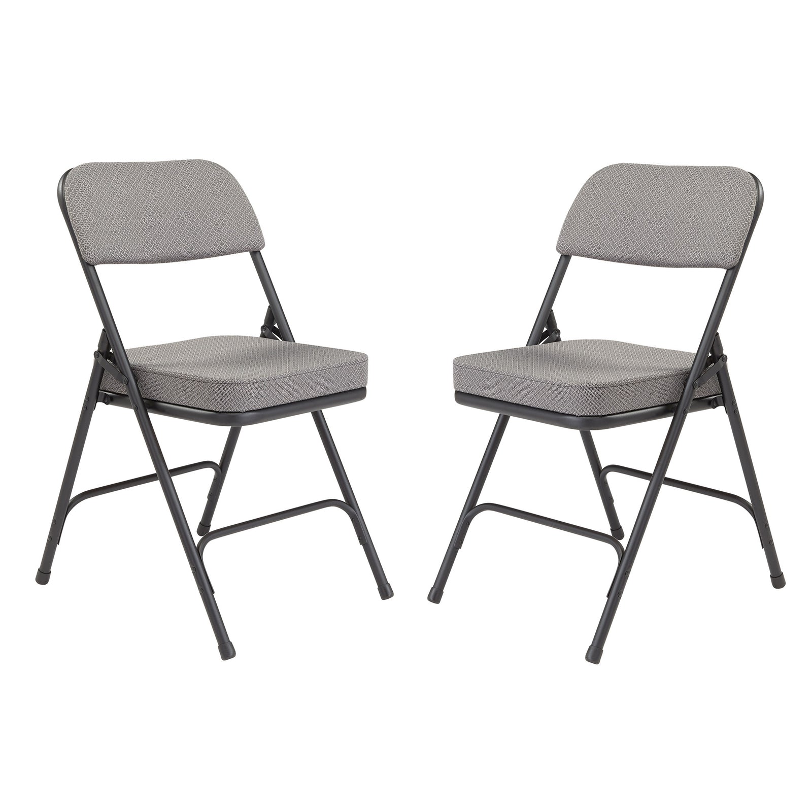 NPS 3200 Series 2" Cusion Fabric Upholstered Office Folding Chair, Gray, 2 Pack - VMInnovations