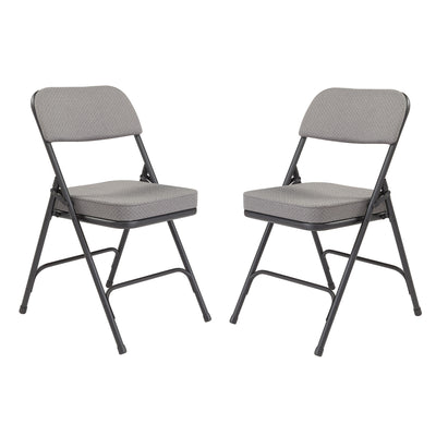 NPS 2" Cusion Fabric Upholstered Office Folding Chair, Gray, 2 Pack (Used)