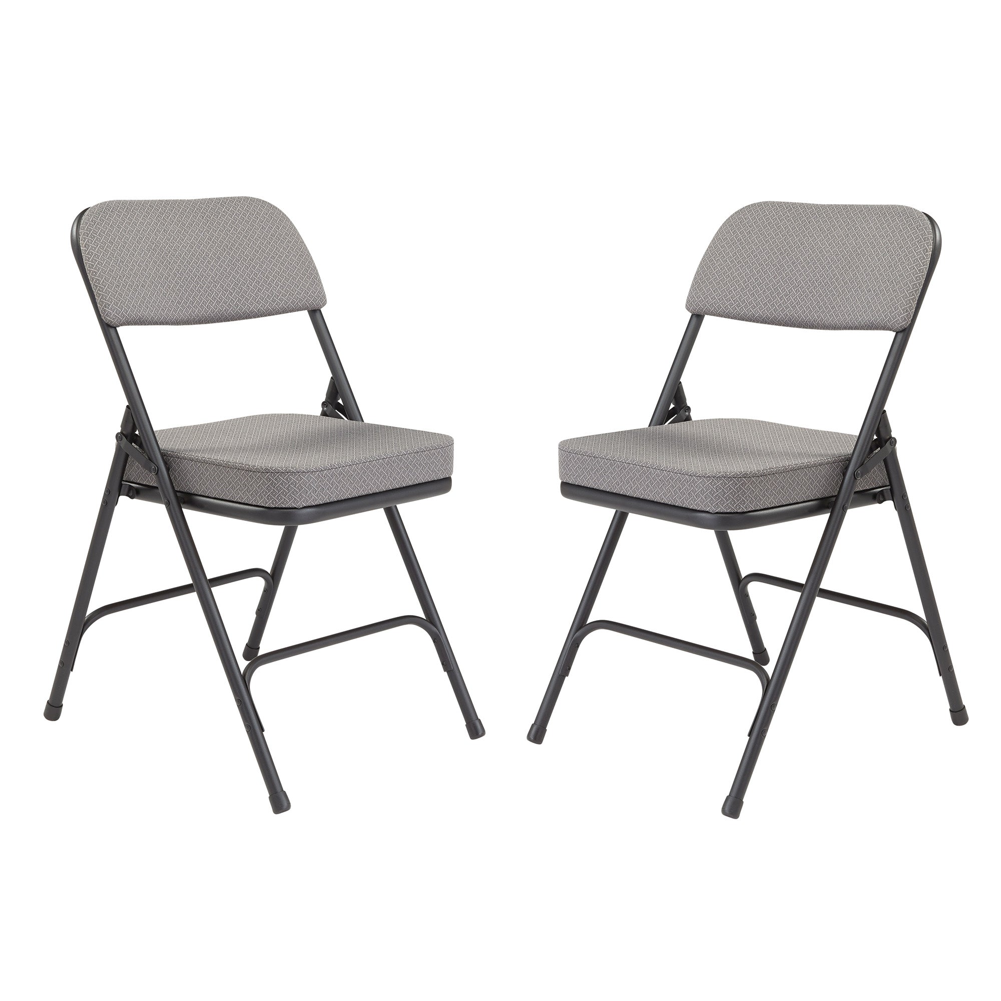 NPS 2" Cusion Fabric Upholstered Office Folding Chair, Gray, 2 Pack (Used) - VMInnovations
