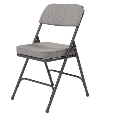 NPS 2" Cusion Fabric Upholstered Office Folding Chair, Gray, 2 Pack (Used) - VMInnovations