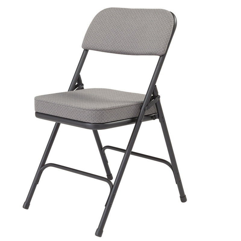 NPS 2" Cusion Fabric Upholstered Office Folding Chair, Gray, 2 Pack (Used)