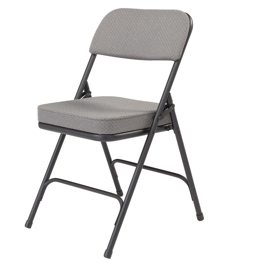 NPS 3200 Series 2" Cusion Fabric Upholstered Folding Chair, Gray, 2pk(Open Box)