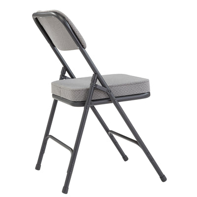 NPS 2" Cusion Fabric Upholstered Office Folding Chair, Gray, 2 Pack (Used)