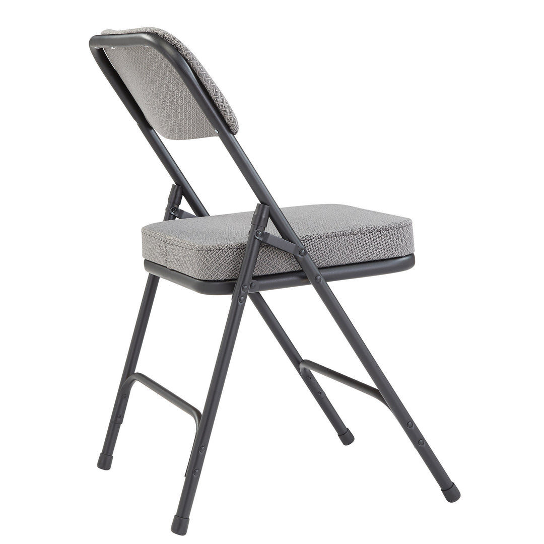 NPS 3200 Series 2" Cusion Fabric Upholstered Folding Chair, Gray, 2pk(Open Box)