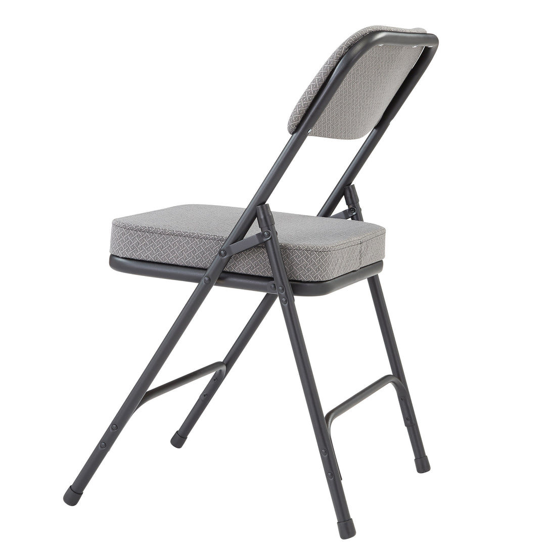 NPS 3200 Series 2" Cusion Fabric Upholstered Office Folding Chair, Gray, 2 Pack - VMInnovations