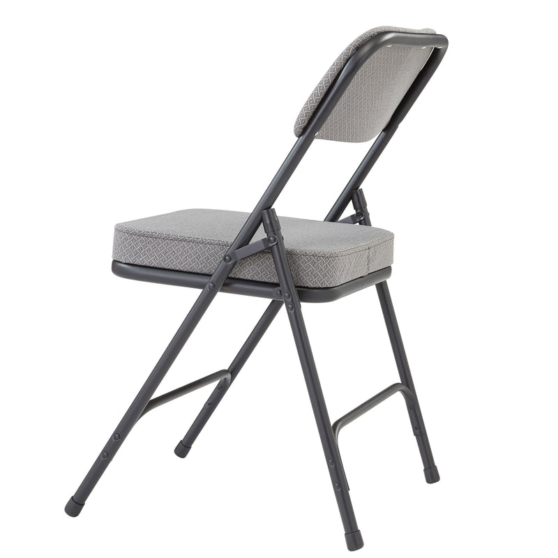 NPS 2" Cusion Fabric Upholstered Office Folding Chair, Gray, 2 Pack (Used)