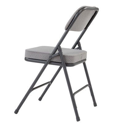 NPS 3200 Series 2" Cusion Fabric Upholstered Office Folding Chair, Gray, 2 Pack