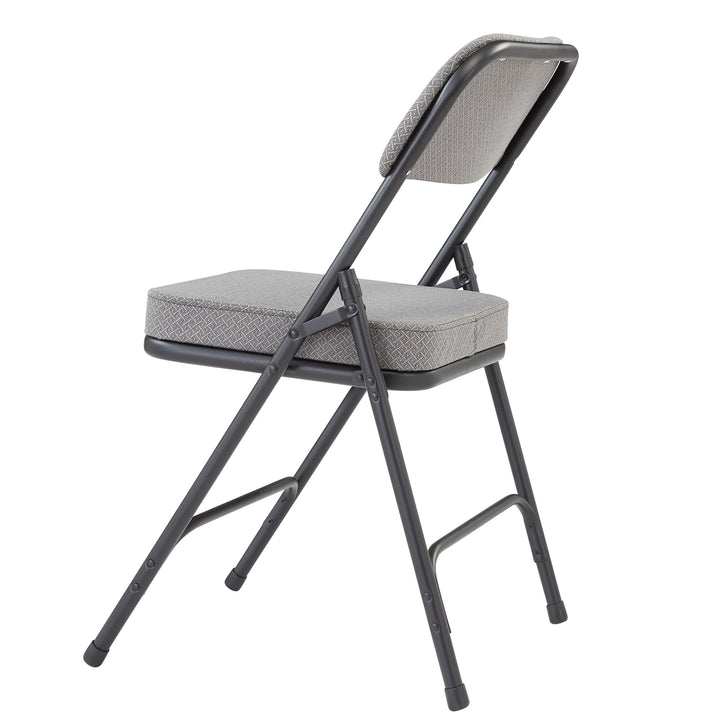 NPS 3200 Series 2" Cusion Fabric Upholstered Folding Chair, Gray, 2pk(Open Box)