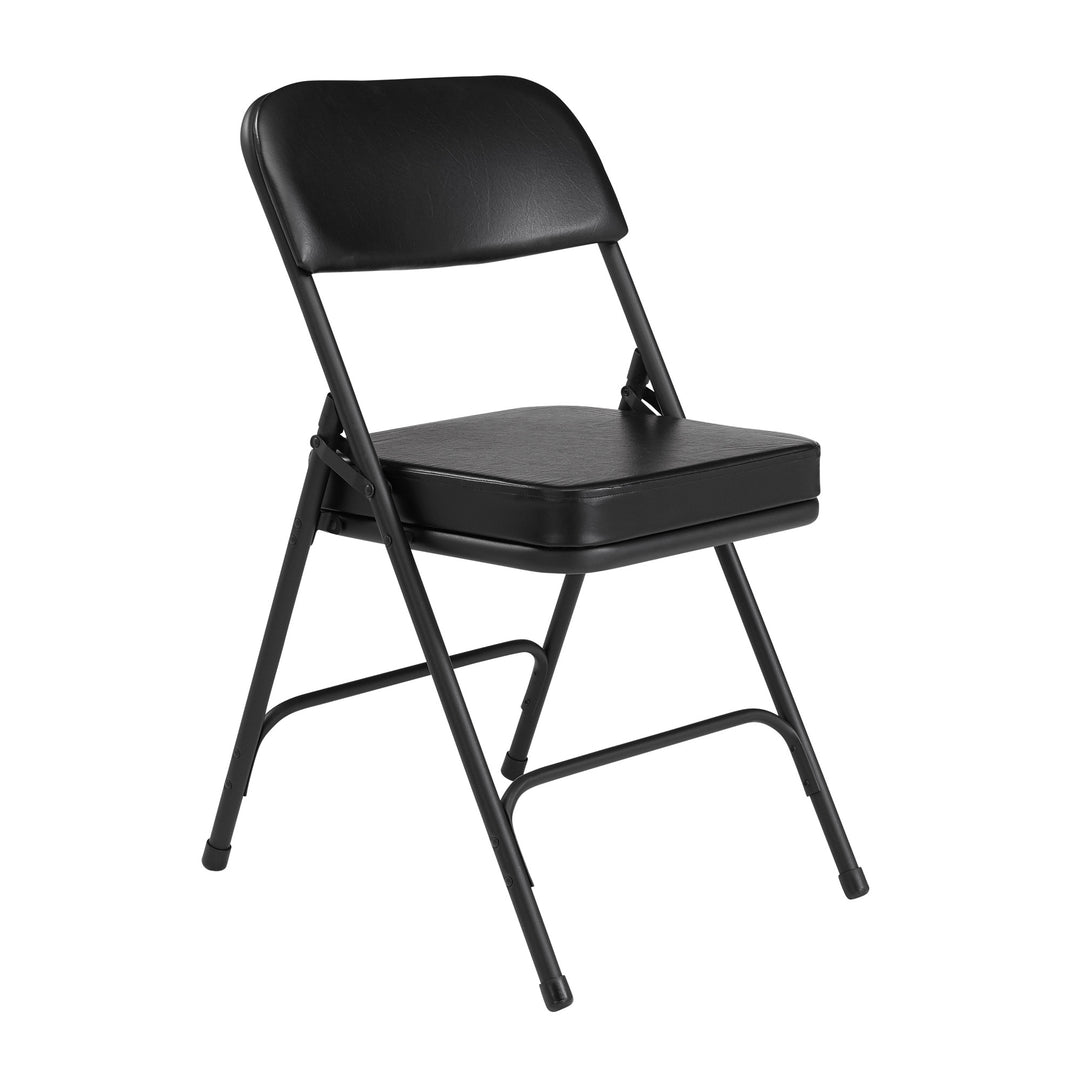 NPS 3200 Series 2" Cusion Vinyl Upholstered Folding Chair, Black, 2pk(Open Box) - VMInnovations