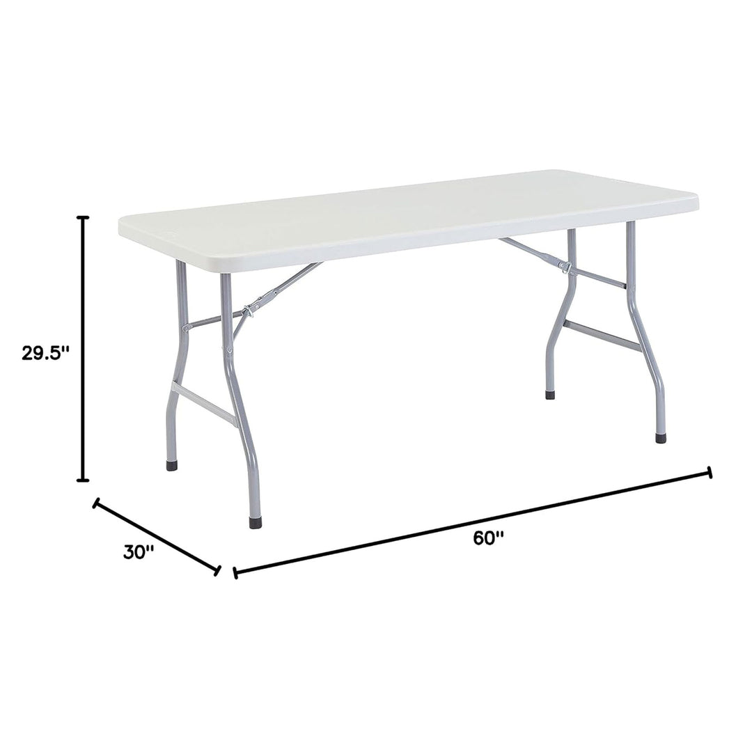 National Public Seating 30x60 Inch Plastic Folding Table, Speckled Grey (Used)