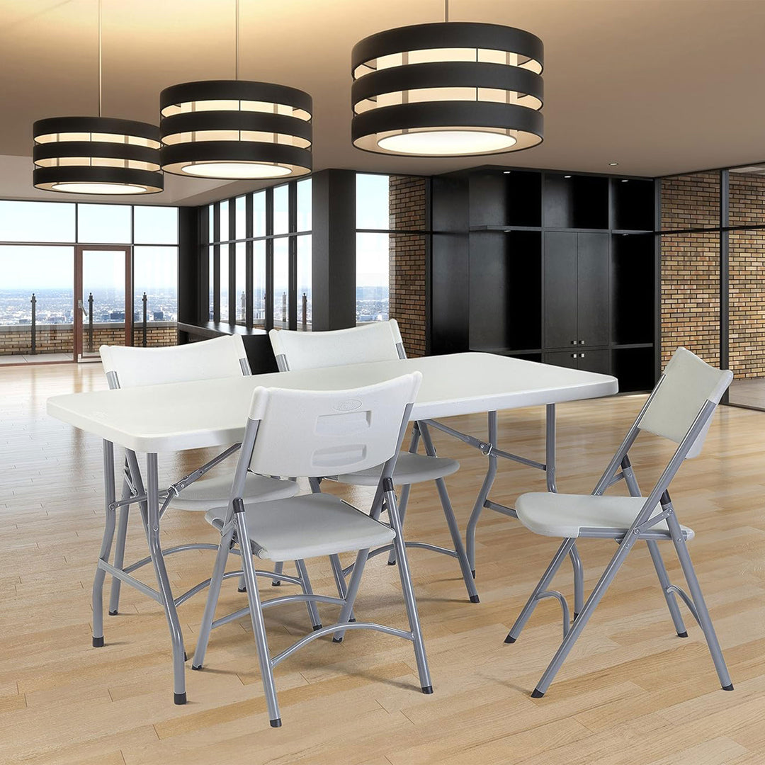 National Public Seating 30x60 Inch Plastic Folding Table, Speckled Grey (Used) - VMInnovations