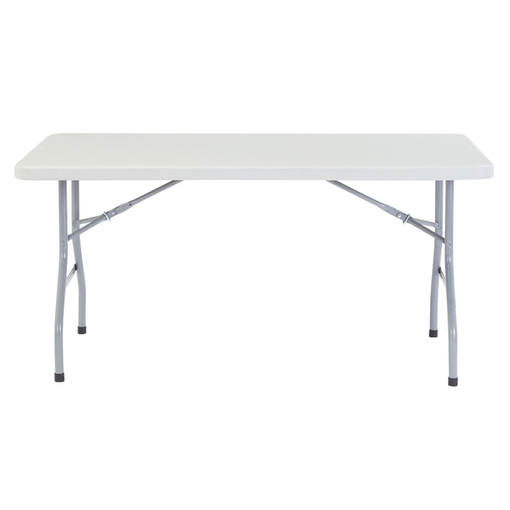 National Public Seating 30x60 Inch Plastic Folding Table, Speckled Grey (Used)