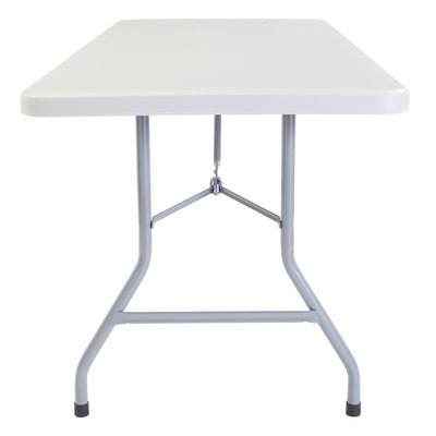 National Public Seating 30x60 Inch Plastic Folding Table, Speckled Grey (Used)