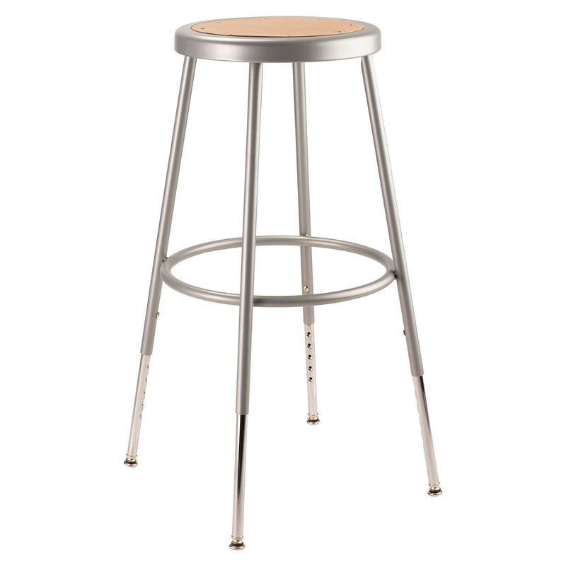 National Public Seating 6200 Series Height Adjustable Steel Frame Stool, Gray
