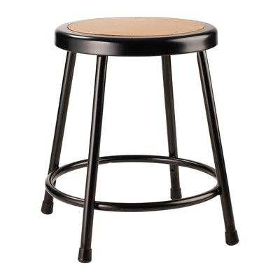 National Public Seating 6200 Series 18" Steel Stool, Black (Open Box)