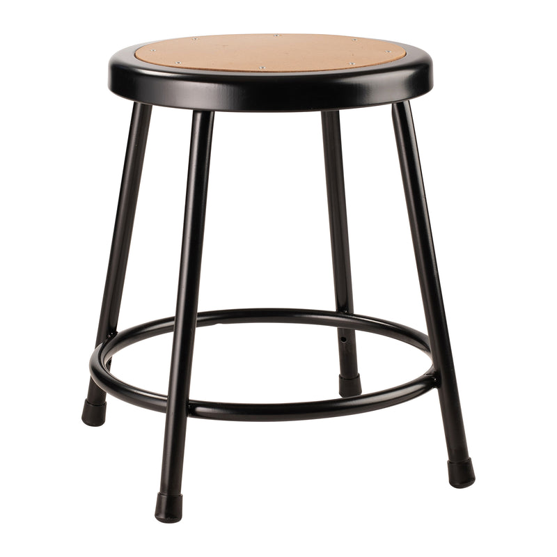 National Public Seating 6200 Series 18" Steel Stool Supports 500 Pounds, Black