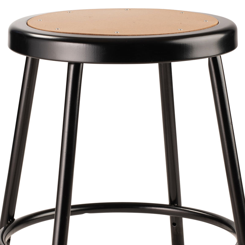 National Public Seating 6200 Series 18" Steel Stool Supports 500 Pounds, Black