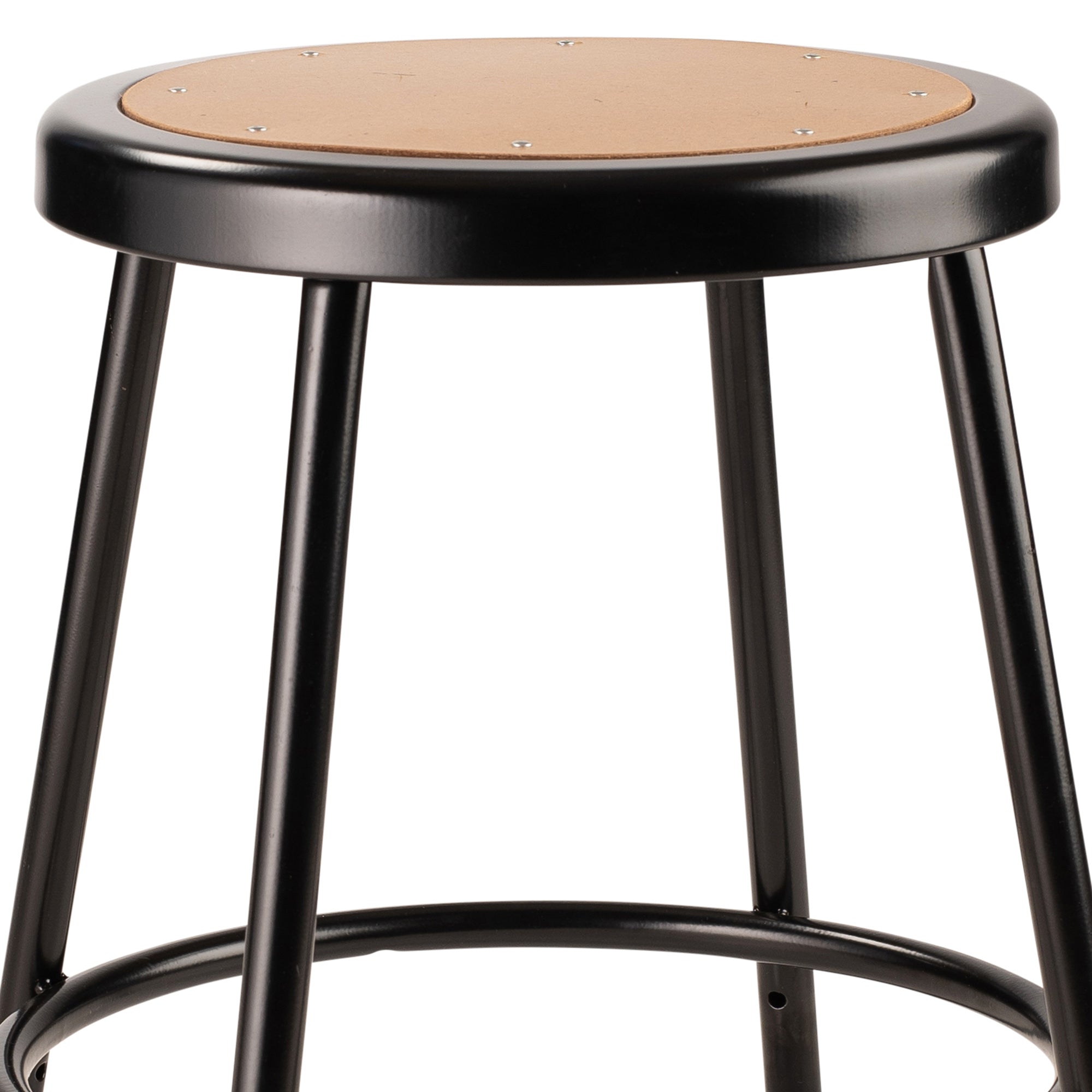 National Public Seating 6200 Series 18" Steel Stool, Black (Open Box) - VMInnovations
