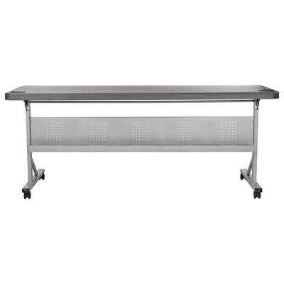 National Public Seating 24'x72' Flip N Store Training Table,Charcoal Slate(Used)