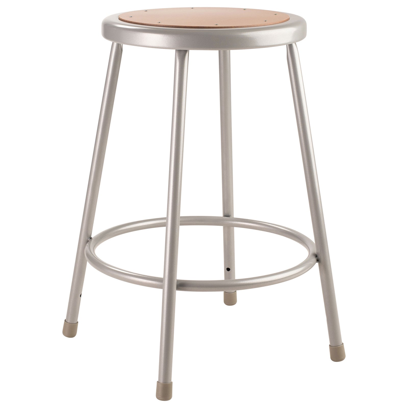 National Public Seating 6200 Series 24" Steel Stool Supports 500 Lbs, Gray - VMInnovations