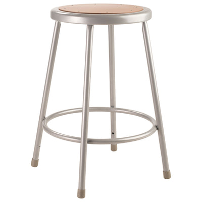 National Public Seating 6200 Series 24" Steel Stool Supports 500 Lbs, Gray - VMInnovations