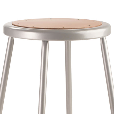 National Public Seating 6200 Series 24" Steel Stool Supports 500 Lbs, Gray - VMInnovations