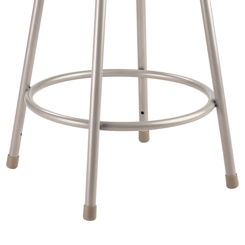 National Public Seating 6200 Series 24" Steel Stool Supports 500 Lbs, Gray