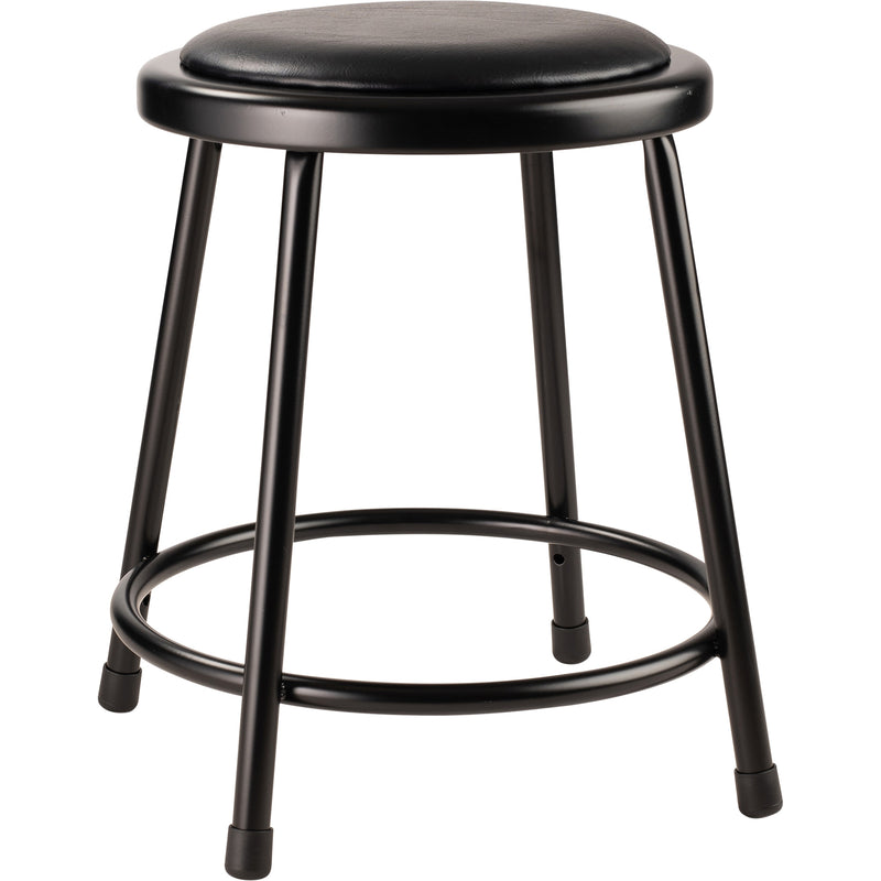 National Public Seating 6400 Series 18" Steel Stool Supports 300 Pounds, Black