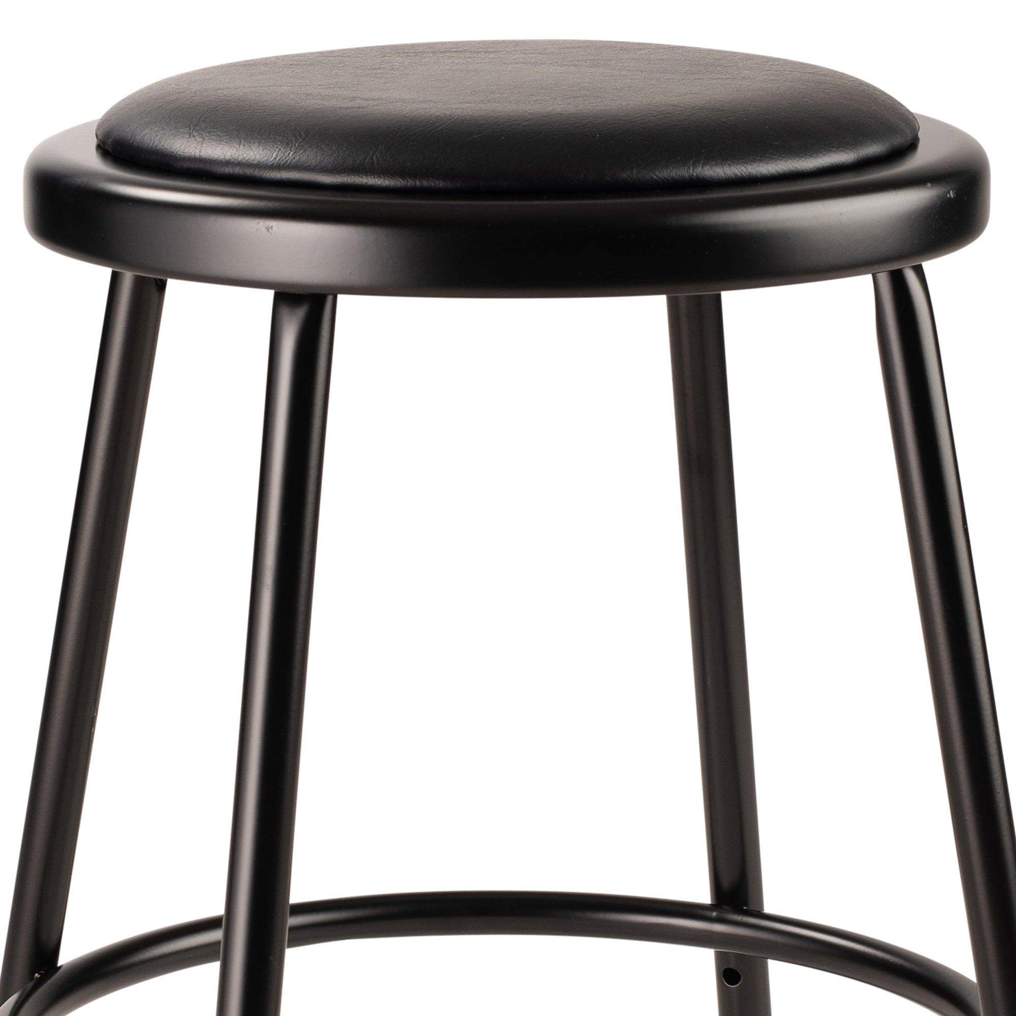 National Public Seating 6400 Series 18" Steel Stool Supports 300lb, Black (Used) - VMInnovations
