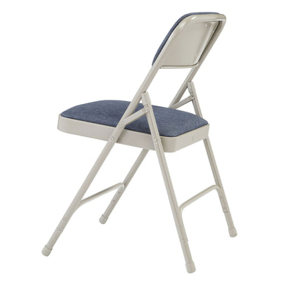 NPS 2200 Series 2" Cushion Fabric Folding Chair, Blue/Grey, 4Pk(Open Box) - VMInnovations
