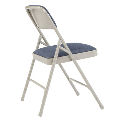 NPS 2200 Series 2" Cushion Fabric Folding Chair, Blue/Grey, 4Pk(Open Box) - VMInnovations