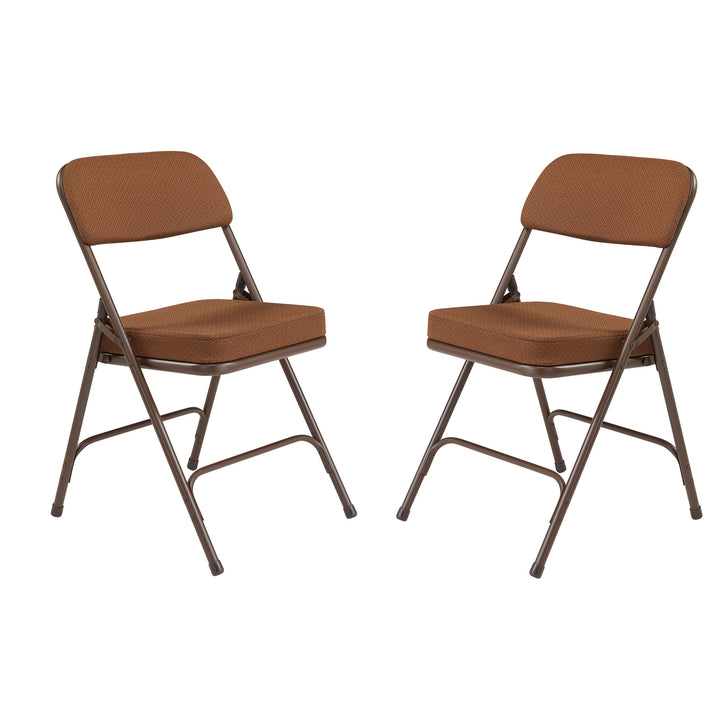 NPS 3200 Series 2" Vinyl Upholstered Office Folding Chair, Brown, 2pk(Open Box)