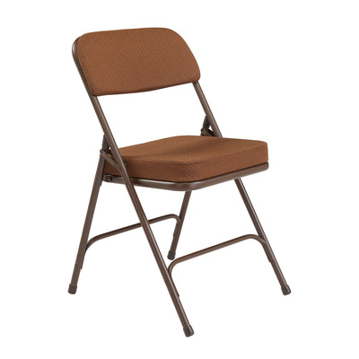NPS 3200 Series 2" Cusion Vinyl Upholstered Office Folding Chair, Brown, 2 Pack