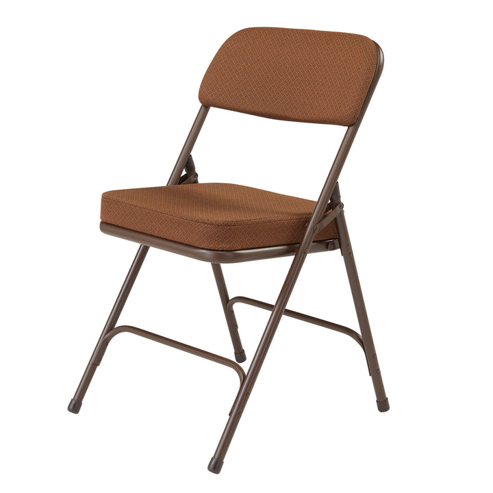 NPS 3200 Series 2" Vinyl Upholstered Office Folding Chair, Brown, 2pk(Open Box)