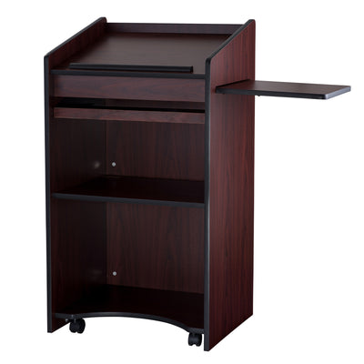 Oklahoma Sound Aristocrat Non Sound Lectern Podium w/ 2 Shelves, Mahogany (Used) - VMInnovations