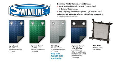 Swimline 20 x 40 Feet Dark Blue Winter Rectangular In Ground Pool Cover (Used) - VMInnovations