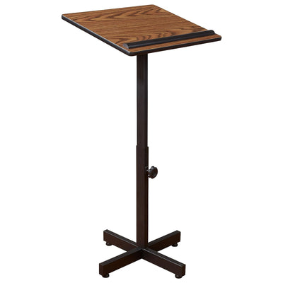 Oklahoma Sound Presentation Series Adjustable Lectern Stand, Medium Oak (Used) - VMInnovations