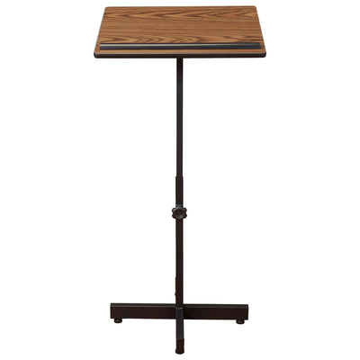 Oklahoma Sound Presentation Series Adjustable Lectern Stand, Medium Oak (Used) - VMInnovations