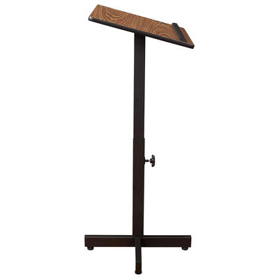 Oklahoma Sound Presentation Series Adjustable Lectern Stand, Medium Oak (Used) - VMInnovations