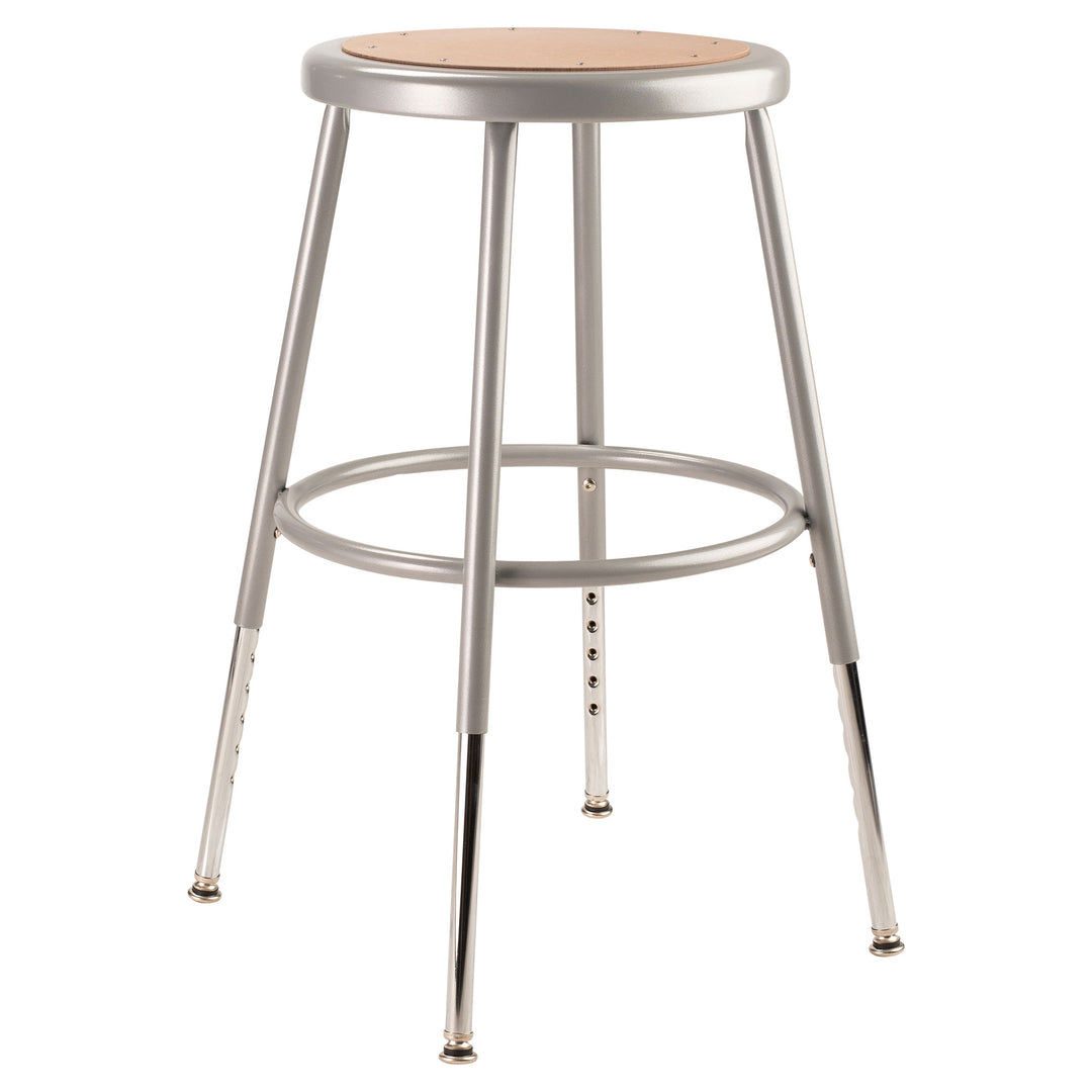 National Public Seating 6200 Series 18 Inch Adjustable Height Steel Stool, Grey - VMInnovations