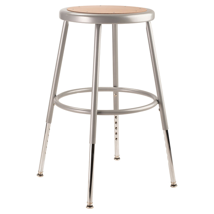 National Public Seating 6200 Series 18 Inch Adjustable Height Steel Stool, Grey - VMInnovations