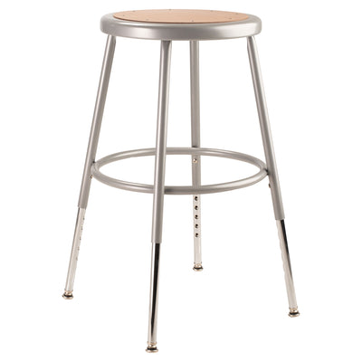 National Public Seating 18" Adjustable Height Steel Stool, Grey (Open Box)