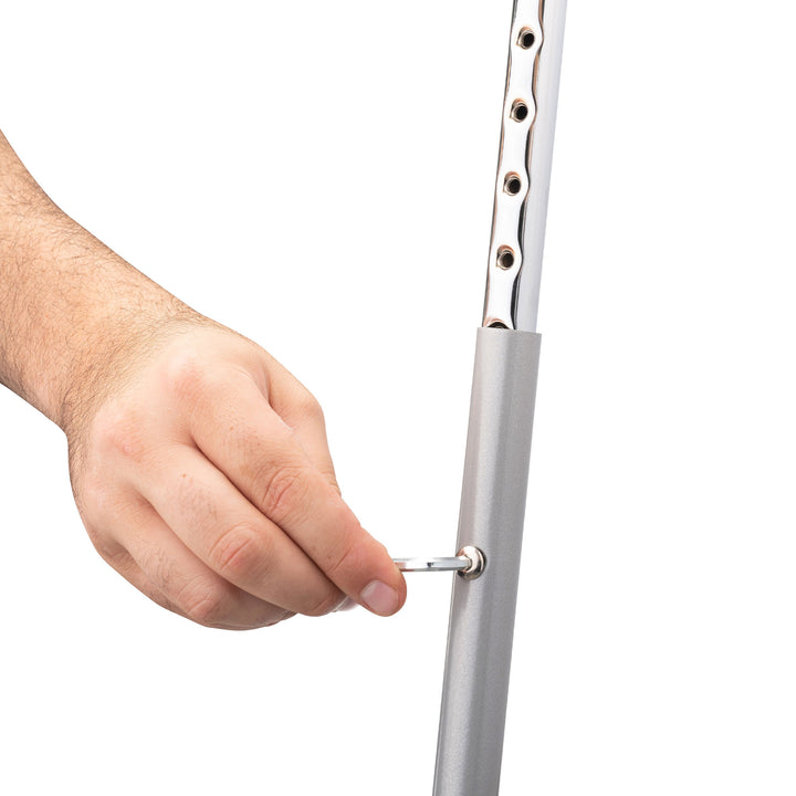 National Public Seating 18" Adjustable Height Steel Stool, Grey (Open Box) - VMInnovations