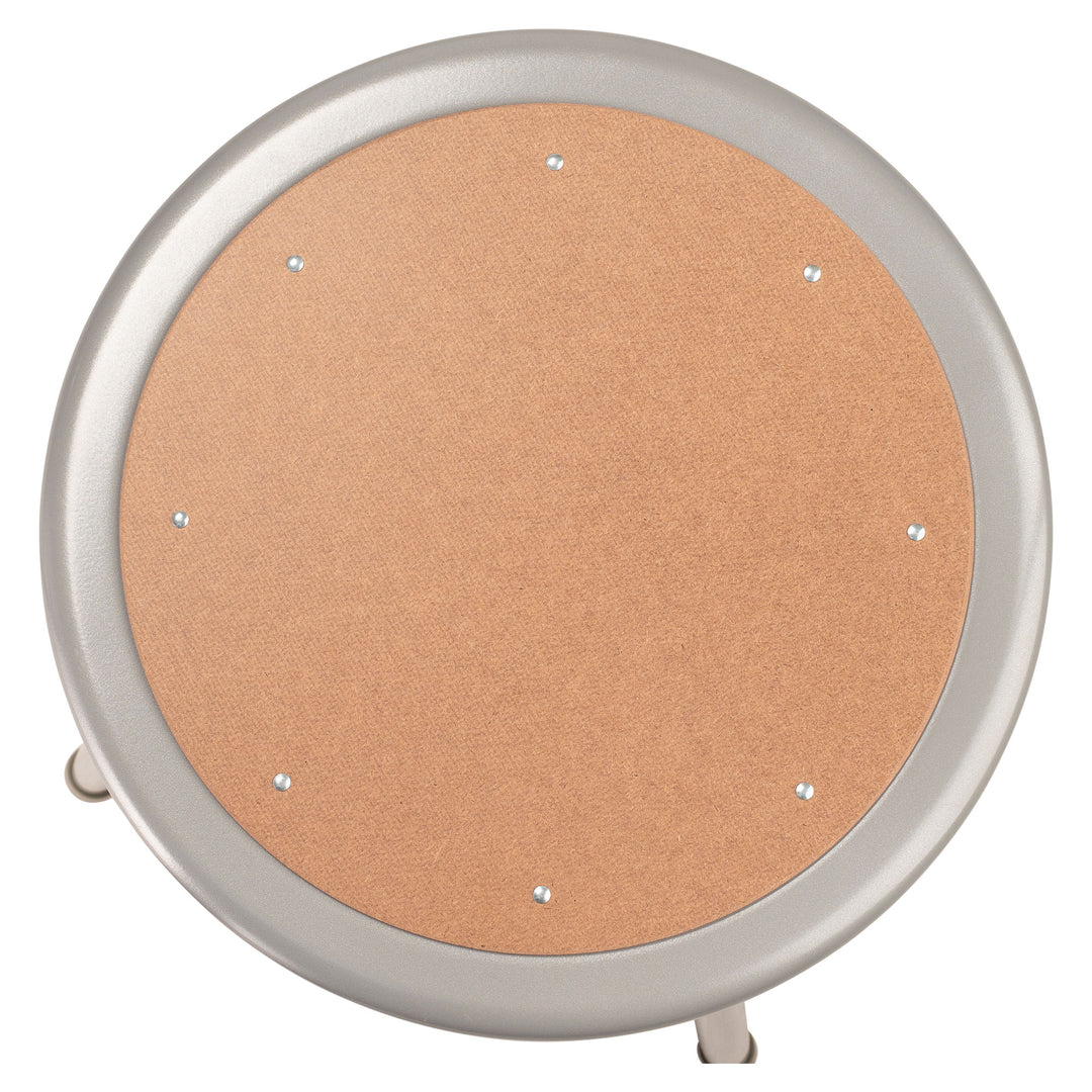 National Public Seating 18" Adjustable Height Steel Stool, Grey (Open Box) - VMInnovations