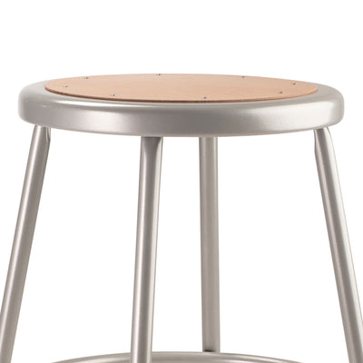 National Public Seating 18" Adjustable Height Steel Stool, Grey (Open Box)